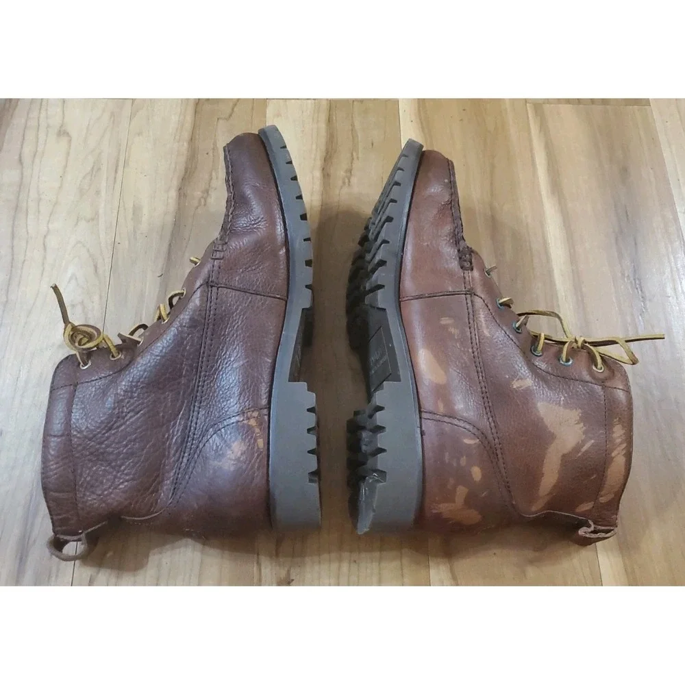 Polo Ralph Lauren Rodway Classic Ranger Brown Leather Boots Mens Size US 11 D
